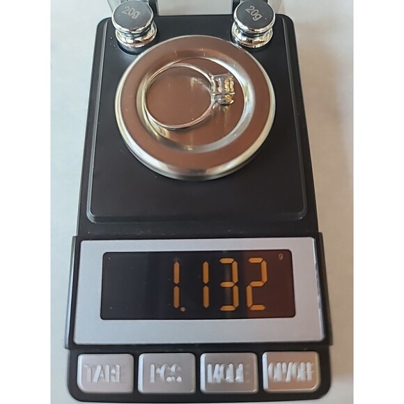 925 Sterling Silver Prong Set Yellow Glass Solitaire Ring, SIZE US 8 Vintage - Picture 10 of 10